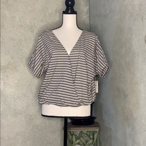 Cotton v shaped stripped  shirt